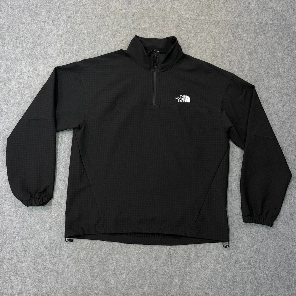 The North Face Black 1/4 Zip Tekware Grid Fleece Sweatshirt Men's Size Large